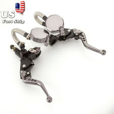 Motorcycle 7/8'' Brake Master Cylinder Reservoir Hydraulic Clutch Lever Gray picture