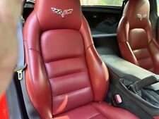 Corvette C6 Sports 2005-2011 In Dark Red Fuax Leather Car Seat Covers picture