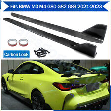 Fits 21-2022 BMW M3 G80 M4 G83 G82 Carbon Fiber PP Side Skirts Rocker Panels 2PC picture