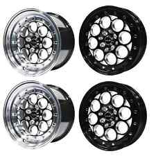 VMS Racing Polished & Black Lip Revolver Wheels Pack 15x3.5 & 13x10 4X100 0 ET picture