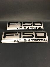 2 PCS F150 XLT 5.4 Triton Fender Emblems Badge (Chrome-Black) picture