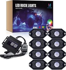 MICTUNING RGB LED Rock Lights 8 Pods 2nd-Gen Bluetooth Underbody Neon Lights Kit picture