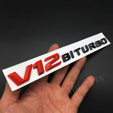 Red Black V12 BITURBO Fender Body Side ABS Emblems Car Badge Decal Sticker picture