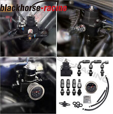 Universal Adjustable Fuel Pressure Regulator Kit 100psi Guage AN6 Fitting Black picture
