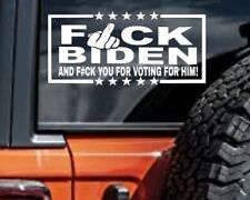  F*ck Joe Biden Let's Go Brandon Star FJB Sticker Bumper Vinyl Decal 5”x2” White picture