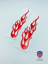 Pair 3D Style Red Fire Flame Pattern Reflective Adhesive Sticker for Car Decor picture