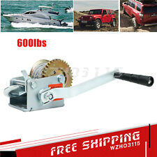 600 lbs Hand Winch Heavy Duty Steel Cable Crank Gear Winch ATV Boat Trailer picture
