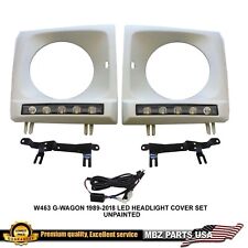 G63 G-Wagon Black LED DRL Headlight Cover Bezels G65 G500 G550 G55 Unpainted picture