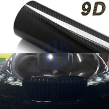 Ultra Gloss 9D PET Liner Black Carbon Fiber Vinyl Wrap Air Release Bubble Free picture