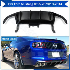 Fits 2013-14 Ford Mustang GT V6 GT500 Style Rear Bumper Lip Diffuser Matte Black picture