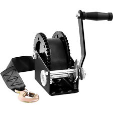 VEVOR 2000lbs Hand Winch Heavy Duty Hand Crank 23ft Polyester Strap for Boat/ATV picture