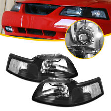 FOR FORD MUSTANG 99-04 BLACK HOUSING CLEAR CORNER HEADLIGHT REPLACEMENT LAMPS picture