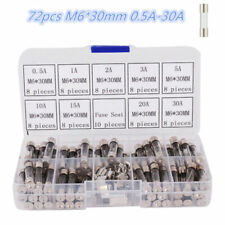 72pcs M6*30mm Car Electrical Assorted Kit Glass Tube Fuse with 10pcs Fuse Holder picture