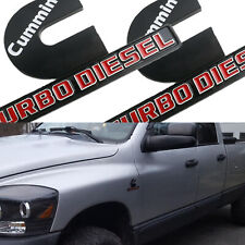 2X Cummins Turbo Diesel Emblems Badges For 2500 3500 Fender Side Door Nameplate picture