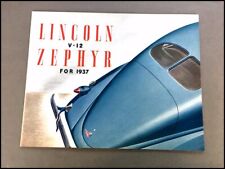 1937 Lincoln Zephyr V-12 V12 Vintage Original Car Sales Brochure Catalog picture
