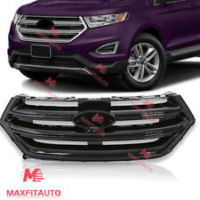 Fits Ford Edge 2015-2018 Front Upper Grille Sport+Camera Hole Gloss Black picture