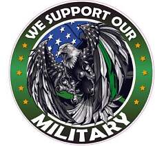 We Support our Thin Green Line Military American Flag Eagle Decal picture