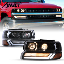 For 99-02 Chevy Silverado 00-06 Tahoe Suburban LED Headlights + Signal Lights picture