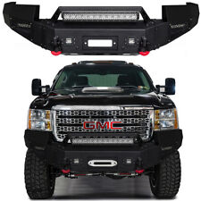 For 2011-2014 GMC Sierra 2500 3500 Front Bumper With Winch Plate & LED Lights picture