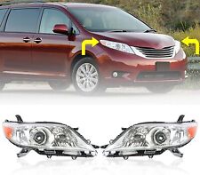 For 2011-2013-2020 Toyota Sienna Halogen LH&RH Headlights Chrome Headlamps Pair picture