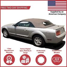 Convertible Soft Top 2005-2014 Ford Mustang w/DOT Heated Glass Window, Beige Tan picture