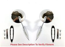Pair Round Bowtie Teardrop Door Side Mirrors w/ Hardware For 1963-1964 Impala picture