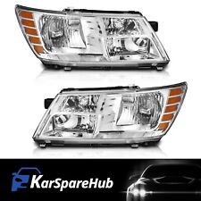 For 2009-2020 Dodge Journey Headlights Pair Chrome Headlamps 09-18 Left+Right picture
