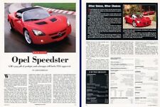 2002 Opel Speedster Original Review Report Print Car Article K62 picture