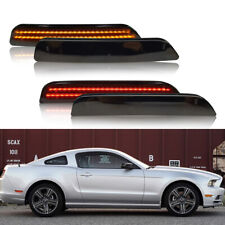 SMOKED Front+Rear LED Side Marker Light Bumper Trim Decor For 10-14 Ford Mustang picture