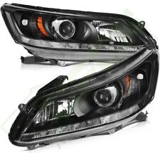 For 2013-2015 Honda Accord Sedan Headlights Assembly Pair Black Housing Headlamp picture