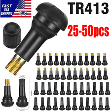 25-50pcs Tire VALVE STEMS TR413 Tyre Snap-In Car Short Rubber Tubeless Black Lot picture