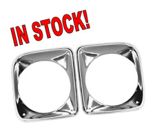1967-1968 Chevy C10 Truck Polished Aluminum Headlight Bezels, Pair Chevrolet picture