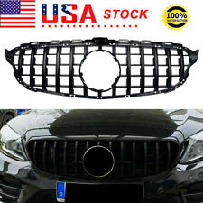All Black AMG GT-R Style Front Hood Grille For 2014-18 Benz W205 C250 C300 C400 picture