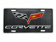 Chevrolet Corvette Racing Flags Embossed Metal License Plate picture