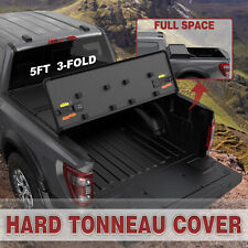 5FT 3-Fold Hard Truck Bed Tonneau Cover For 2020-23 Jeep Gladiator On Top w-LED picture