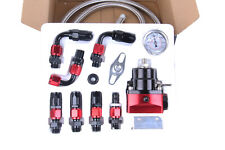 Universal Fuel Pressure Regulator Gauge AN6 Fuel Line Hose Fittings Black Red US picture