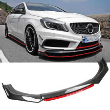 For Mercedes-Benz Front Bumper Lip Spoiler Splitter Body Kit Carbon Fiber + Red picture