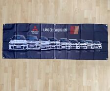 Mitsubishi Lancer EVO 1 To 10 Gan Flag Ralliart JDM Banner Tapestry 2x6ft Poster picture