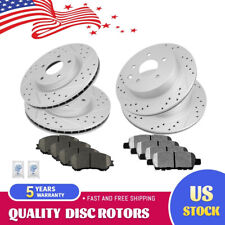 Front And Rear Drilled Rotors Ceramic Brake Pads for 2014 - 2020 Nissan Rogue picture
