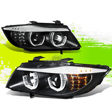 LED DRL Halo Projector Headlights for BMW 3-Series E90 Sedan 05-08 Black L+R picture