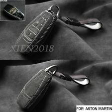 For Aston Marti Real Alcantara Leather Car Key Fob Case Cover Shell Accessories  picture