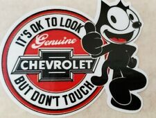 Felix the Cat Red Chevrolet Look But Do Not Touch inside the Glass Die Cut Decal picture
