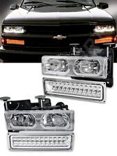 Euro Clear Headlights w/ U Bar + LED Signal Lights for 1988-1999 C/K Full Size  picture