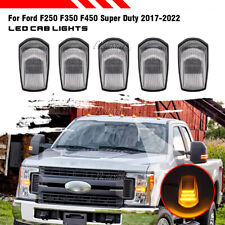 5PC Clear Lens Amber LED Cab Roof Light Kit For Ford Super Duty 17-22 F250 F350 picture