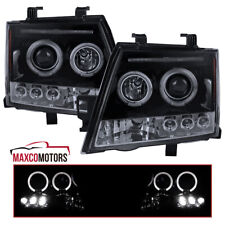 Smoke Projector Headlights Fits 2005-2012 Xterra LED Halo Head Lamps LH+RH 05-12 picture