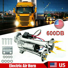 600DB 12V Dual Trumpet Super Loud Car Electric Horn Truck Boat Train Speaker USA picture