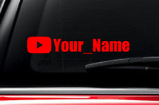 YOUTUBE custom username Decal Vinyl Car Window Sticker ANY SIZE picture