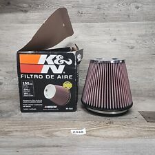 K&N Universal Clamp-On Round Tapered Air Filter RF-1041, Red w/Chrome Top picture