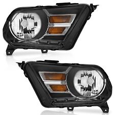 WEELMOTO Front Headlights For 2010-2014 Ford Mustang Headlamps Black Left+Right picture