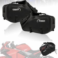 28L Pair Waterproof Motorcycle Saddlebags Saddle Panniers Rear Side Bags Black picture